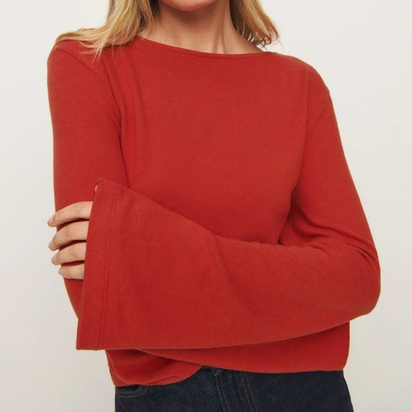 Reformation Eternity Knit Top in Sundried Tomato Red XS - Picture 2 of 8